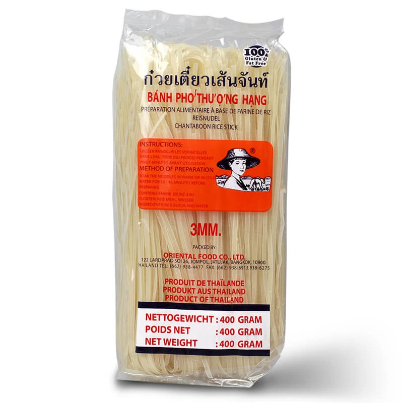 Bánh phở khô cuộn 3 mm CHANTABOON 400 g